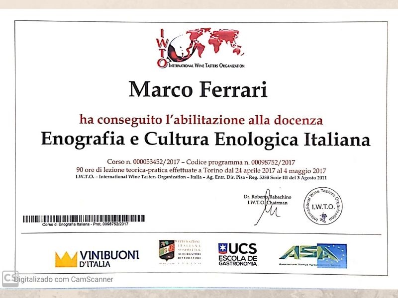 Curso de Especializacao em Enografia Italiana - Torino 2017